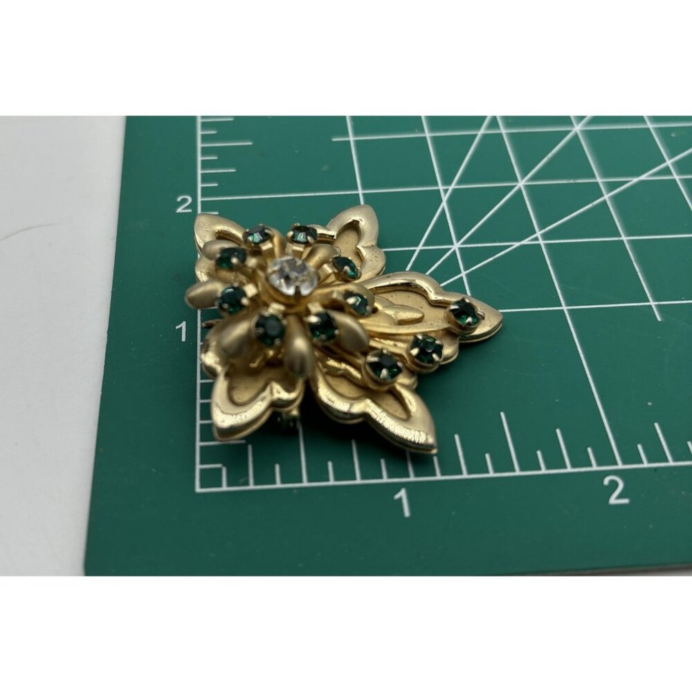 1950s Goldtone Rhinestone Brooch Earrings Compact-Very RARE - Picture 14 of 14